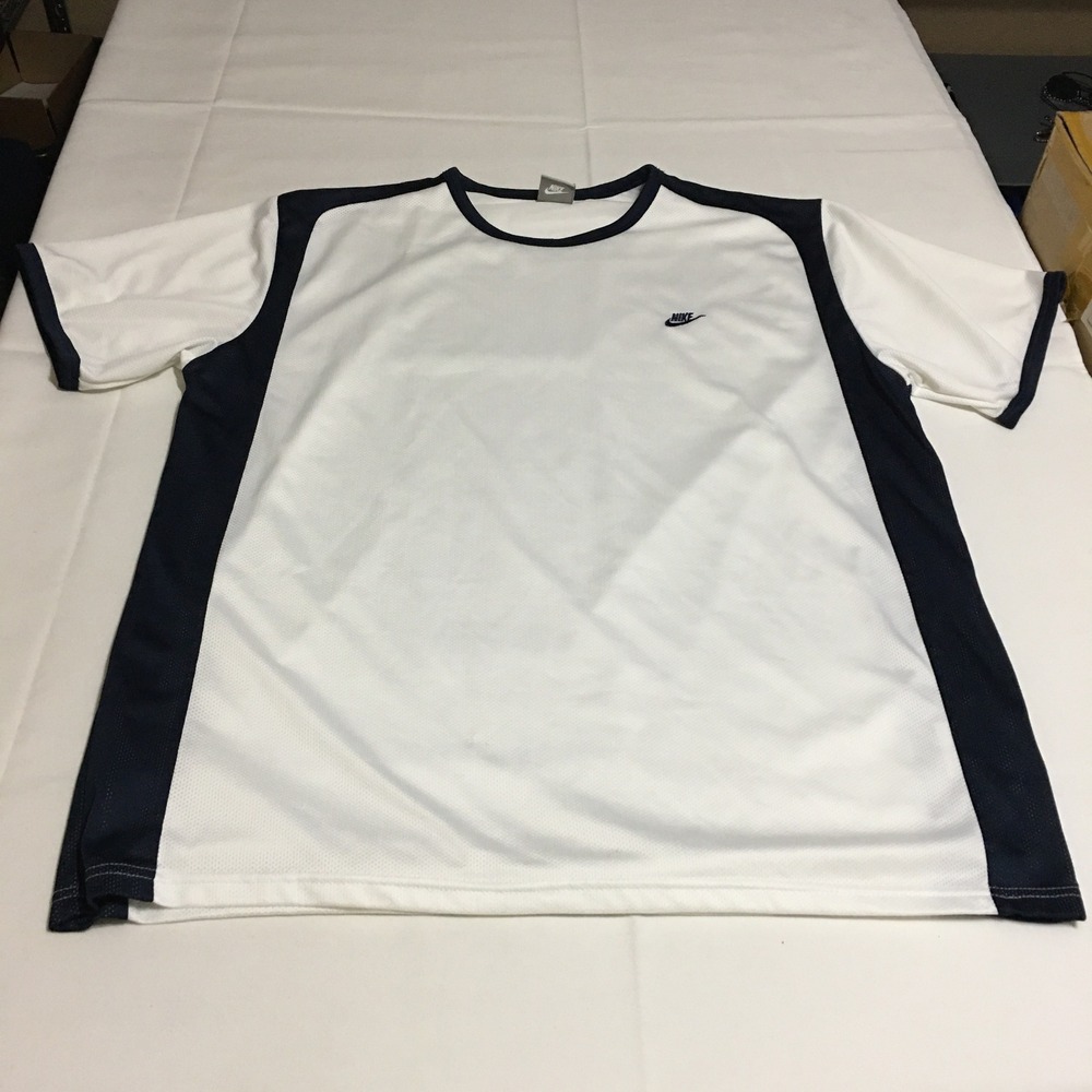 Nike Mens 2XL Black White Colorblock Mesh Activewear T-Shirt